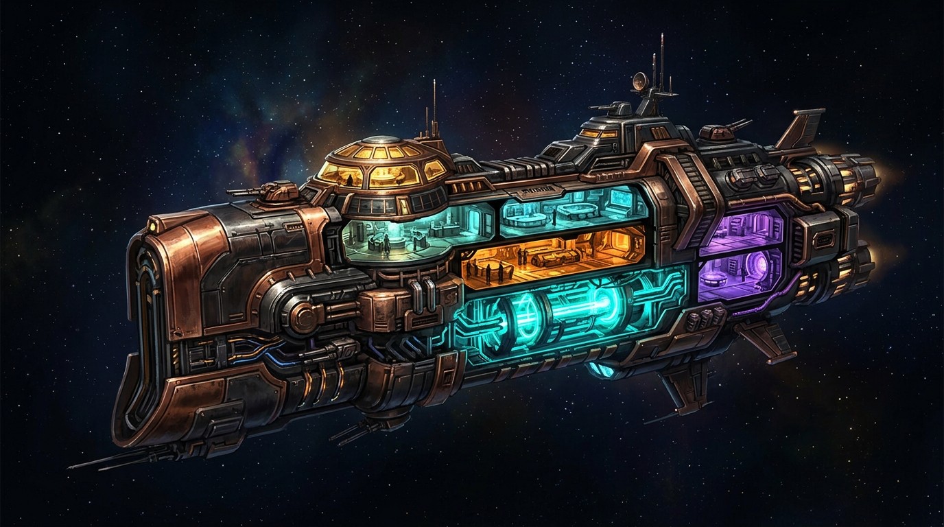 Flagship starship illustration